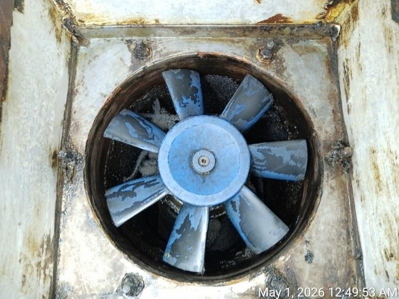 Exhaust fan and housing after cleaning by Skylane